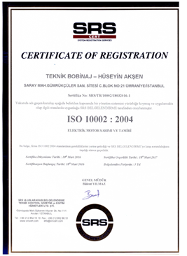 ISO 9001 Kalite Belgesi